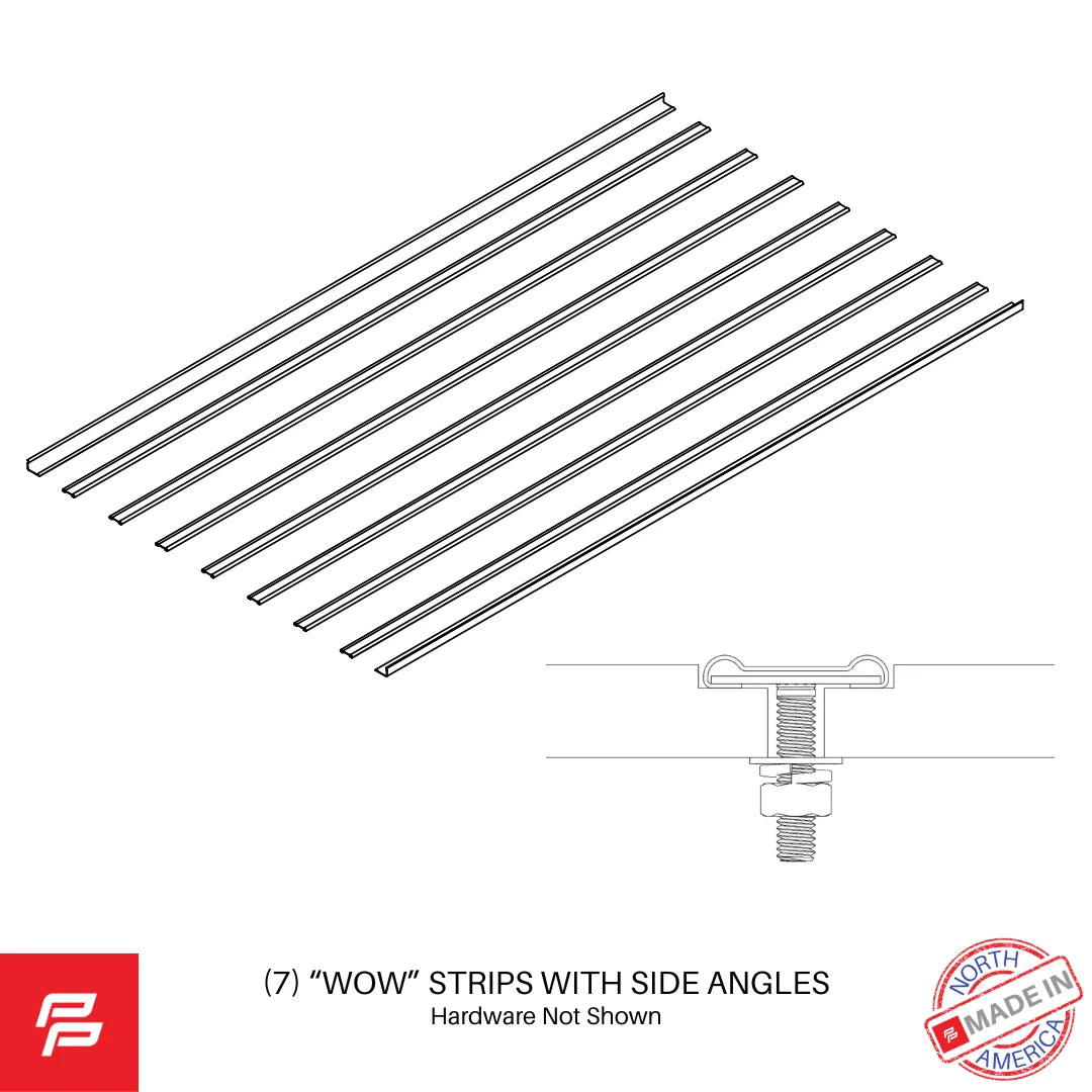 BED FLOOR STRIP 80" STAINLESS STEEL (7pc) KIT WITH SIDE ANGLES