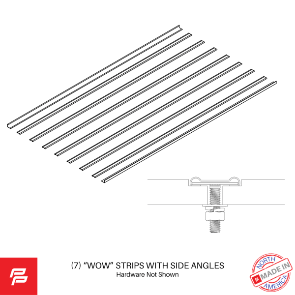 BED FLOOR STRIP 80" STAINLESS STEEL (7pc) KIT WITH SIDE ANGLES